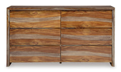 Brown, full front view of dresser - 4