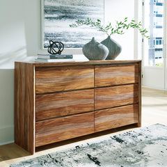 Brown, dresser in room setting - 5
