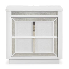 White, full front view of nightstand - 3