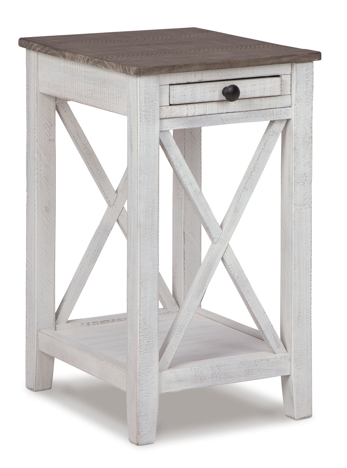White/Gray Accent Table, view 1
