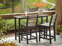 Black/Beige, complete set on patio; accessories excluded - 2
