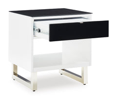 White/Black Drawer End Table, product view 2 - 2