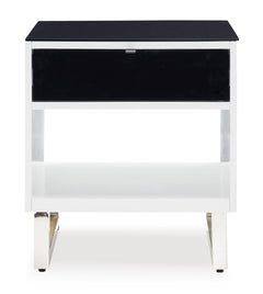 White/Black Drawer End Table, product view 3 - 3