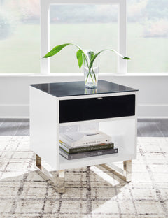 White/Black Drawer End Table, product view 5 - 5