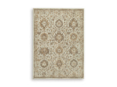 Ivory/Taupe/Camel 60" x 84", complete rug product view - 9