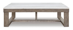 Brown/Ivory natural marble top coffee table, product view 2 - 2