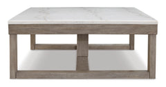 Brown/Ivory natural marble top coffee table, product view 3 - 3