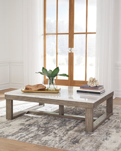 Brown/Ivory natural marble top coffee table, product view 5 - 5