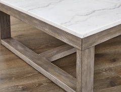 Brown/Ivory natural marble top coffee table, product view 6 - 6