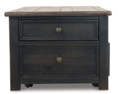 Grayish Brown/Black four drawer lift top coffee table, product view 4 - 4