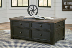 Grayish Brown/Black four drawer lift top coffee table, product view 5 - 5