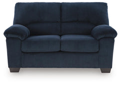 Navy, complete loveseat front view - 3