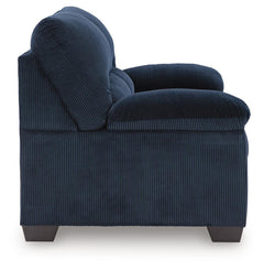 Navy, complete loveseat side view - 4