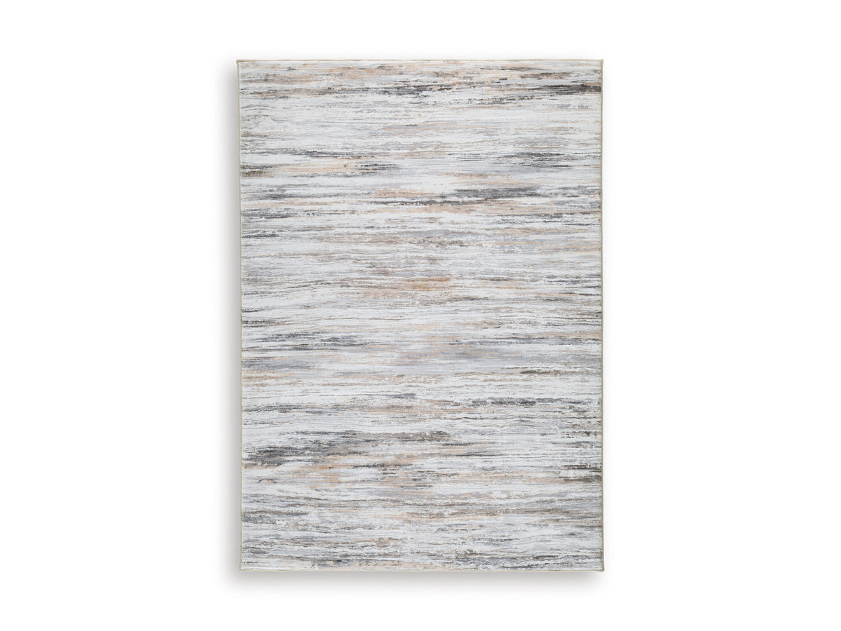 Gray/Brown/White 59.75" x 84", complete rug product view