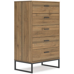 Honey, complete five-drawer chest, angled view - 1