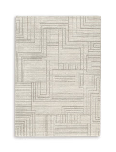 Gray/Ivory 60" x 84", complete rug product view - 5