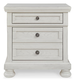 Antique White, full front view of nightstand - 3