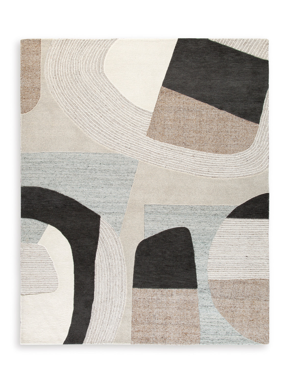 Grayish Teal/Taupe/Cream 91" x 117.5", complete rug product view