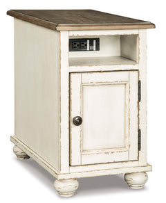 White/Brown end table, full product view - 1