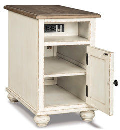 White/Brown end table, product view 2 - 2