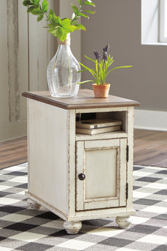 White/Brown end table, product view 3 - 3
