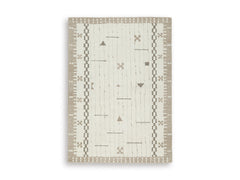 Cream/Brown/Taupe 5' x 7', complete rug product view - 5