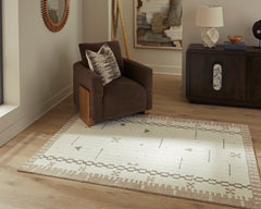 Cream/Brown/Taupe 5' x 7', room view; furniture excluded - 6