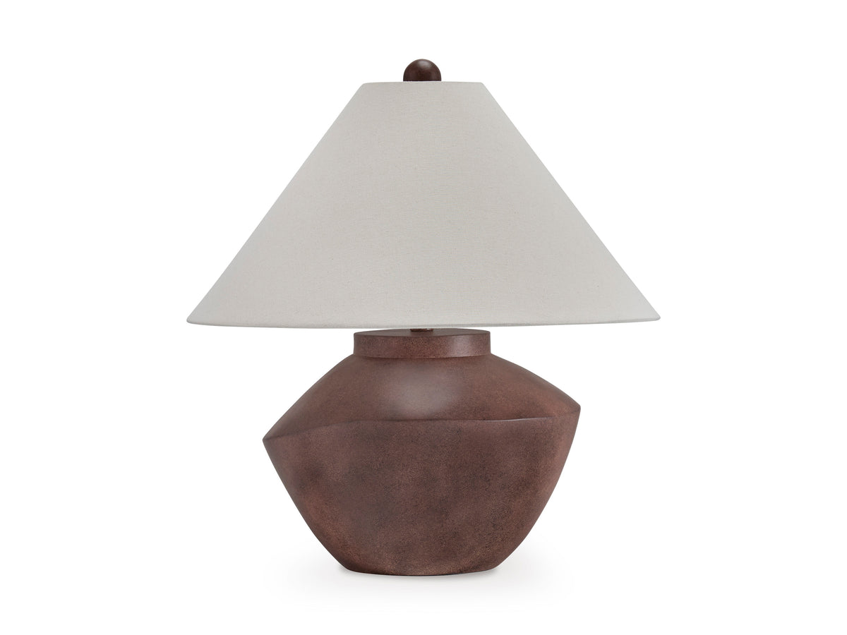 Antique Brown table lamp, full product view