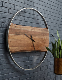 Brown/Silver Finish wall clock, product view 3 - 3