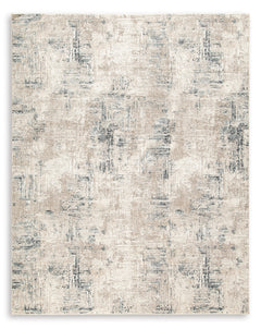 Blue/Ivory 94" x 120", complete rug product view - 1
