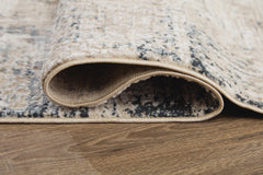 Blue/Ivory 94" x 120", rolled rug backing detail - 4