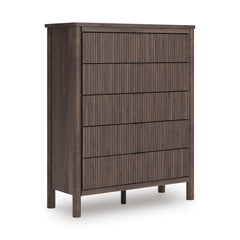 Brown / Chest of Drawers, complete product angled view - 1