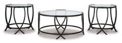 Black three-piece table set, product view 2 - 2