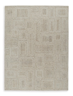 Gray/Ivory/Honey 95.13" x 119.5", complete rug product view - 5