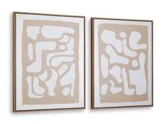 Beige/White Waldett framed canvas set, product view 2 - 2