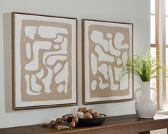 Beige/White Waldett framed canvas set, product view 5 - 5