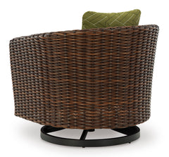 Brown/Green Swivel Lounge w/ Cushion, product view 2 - 2