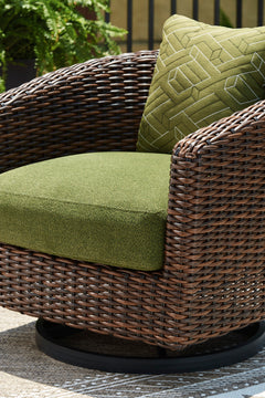 Brown/Green Swivel Lounge w/ Cushion, product view 3 - 5