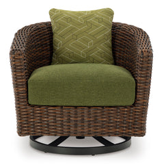 Brown/Green Swivel Lounge w/ Cushion, product view 4 - 3