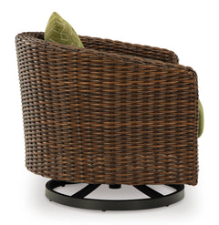 Brown/Green Swivel Lounge w/ Cushion, product view 5 - 4