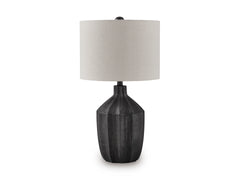 Black table lamp, full product view - 1