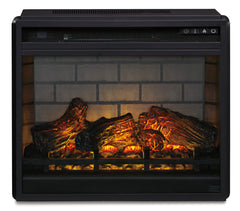 Black 23.75" Wide, complete fireplace insert front product view - 1