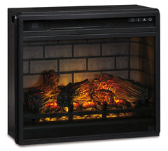 Black 23.75" Wide, complete fireplace insert left-angle view - 2