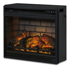 Black 23.75" Wide, complete fireplace insert right-angle view - 3