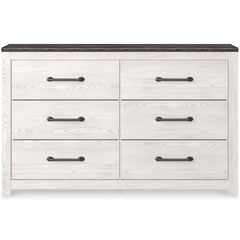 White/Gray, full front view of dresser - 3