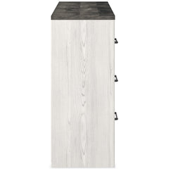 White/Gray, full side view of dresser - 4