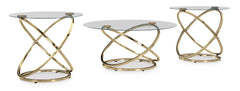 Champagne three-piece table set, full product view - 1