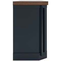 Brown/Blue TV stand with storage cabinets, product view 4 - 4