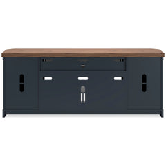 Brown/Blue TV stand with storage cabinets, product view 5 - 5