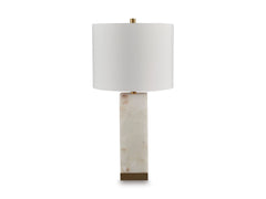 White/Gold Finish table lamp, full product view - 1